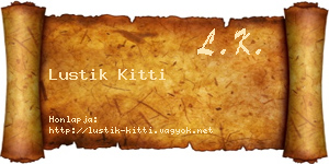 Lustik Kitti névjegykártya