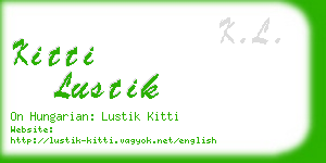 kitti lustik business card